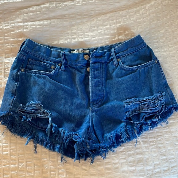 FREE PEOPLE DENIM SHORTS - Picture 1 of 2
